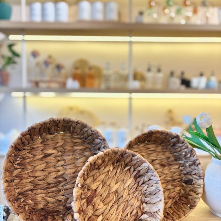 Büyük Hasır Yuvarlak Sepet