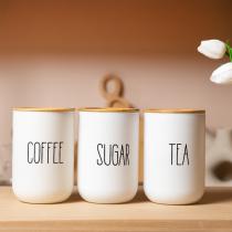 3'lü Bambu Kapaklı Kavanoz Seti