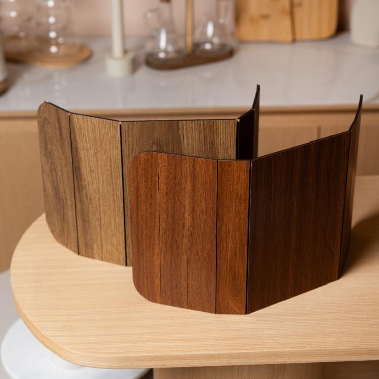 Koyu Kahverengi Koltuk Kenarı Ahşap Katlanabilir Tepsi