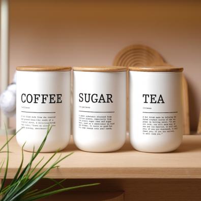 3'lü Bambu Kapaklı Yazılı Kavanoz Seti