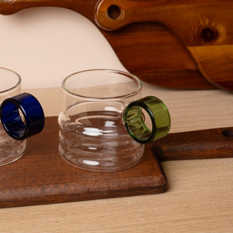 Renkli Halka Detaylı Şık Bardak Seti 4'lü