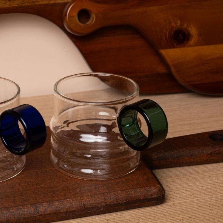 Renkli Halka Detaylı Şık Bardak Seti 4'lü