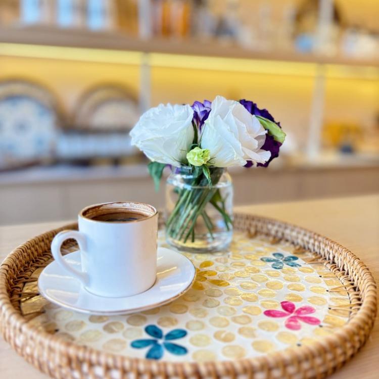 Sedefli Yuvarlak Tepsi Büyük Boy